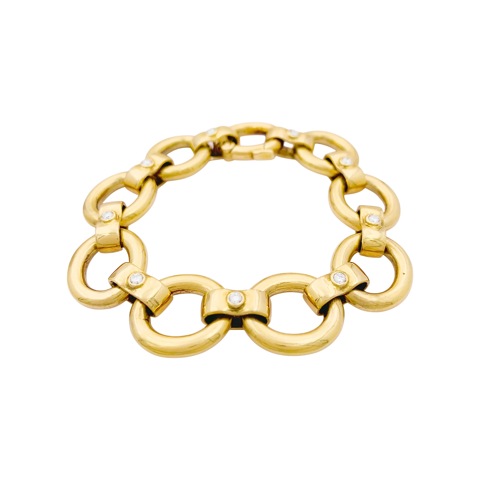 Bracelet or jaune, diamants.