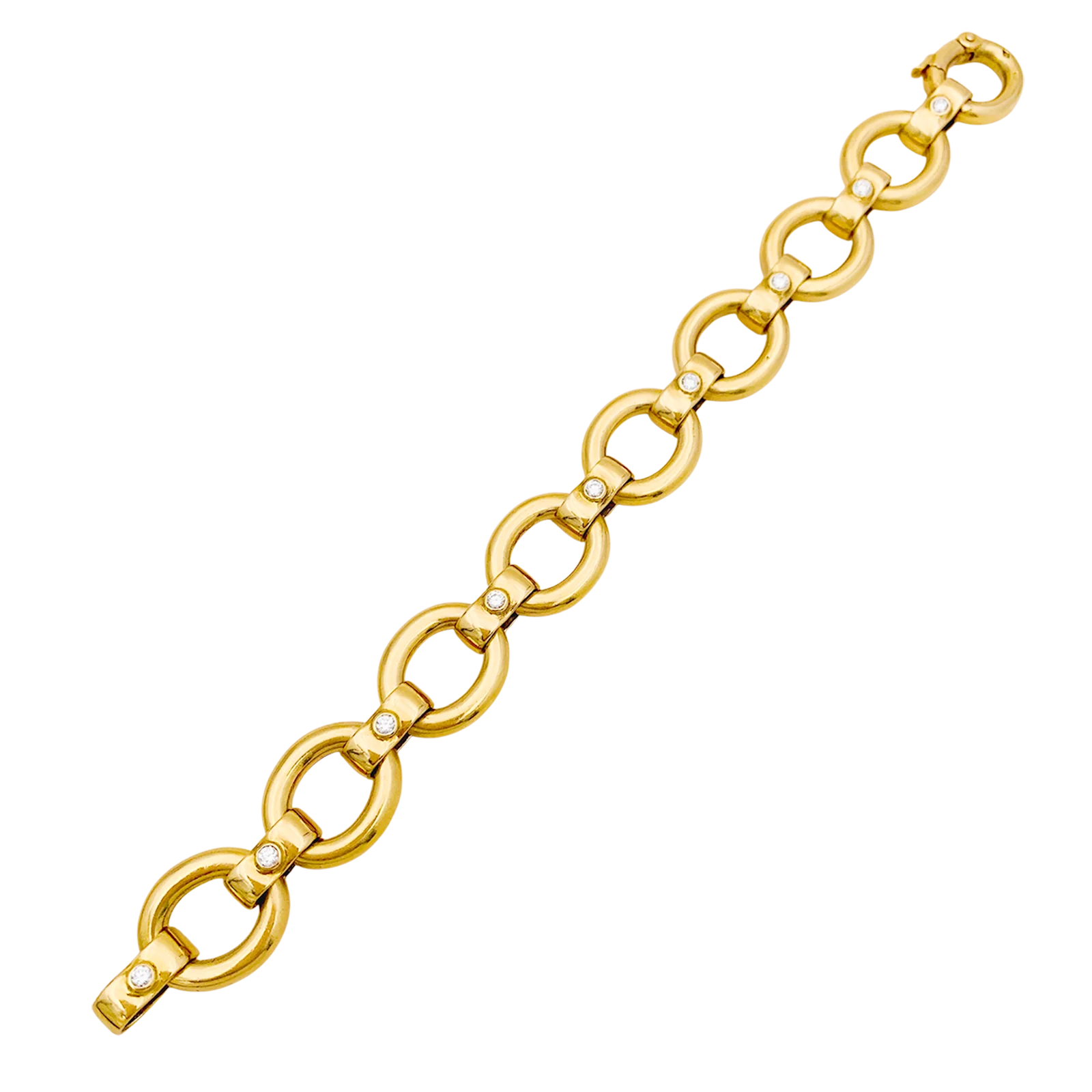 Bracelet or jaune, diamants. - Image 4