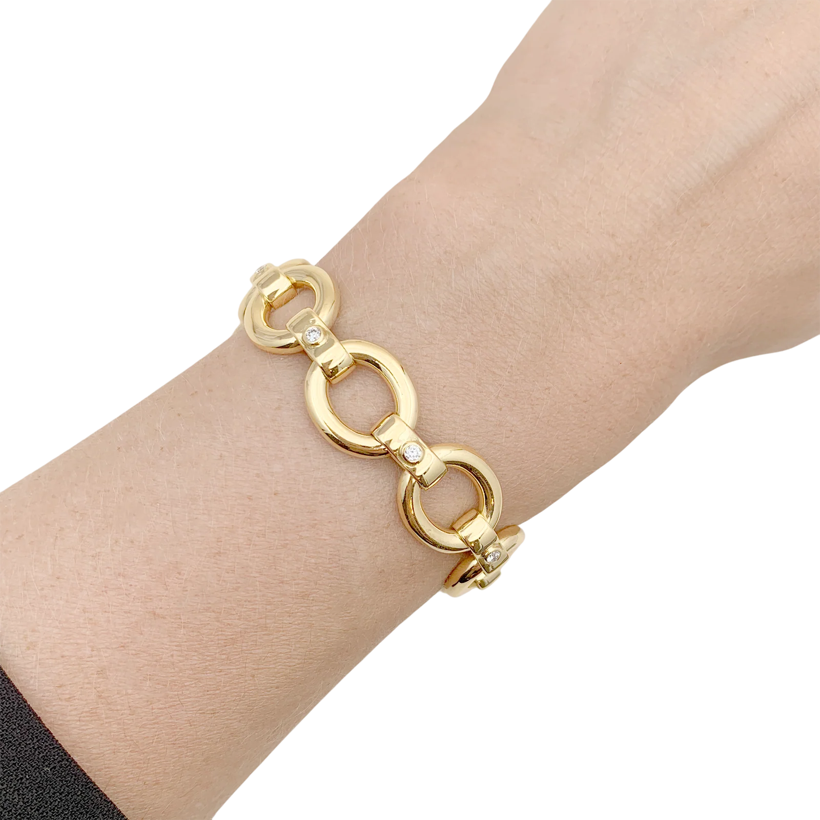 Bracelet or jaune, diamants. - Image 5