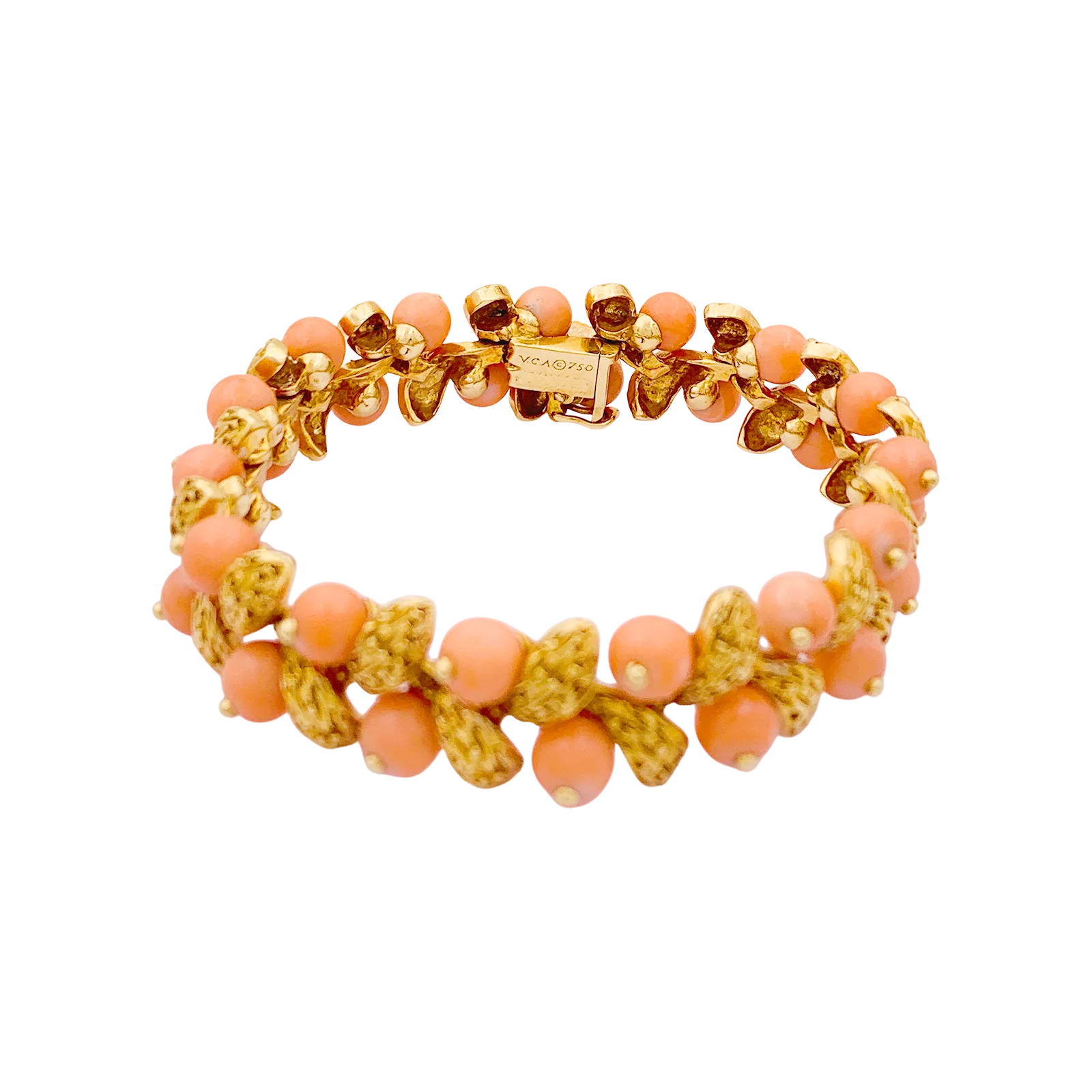 Bracelet Van Cleef & Arpels, “Gui”, or jaune, corail peau d’ange. - Image 2