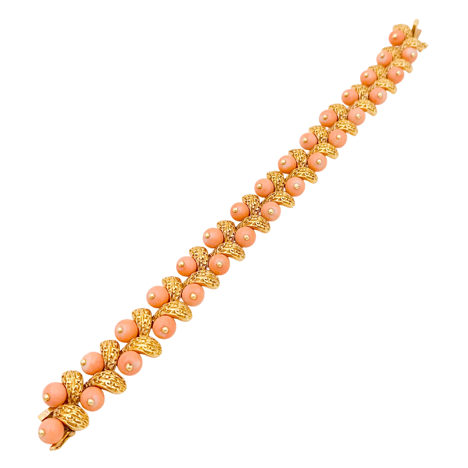 Bracelet Van Cleef & Arpels, “Gui”, or jaune, corail peau d’ange. - Image 3
