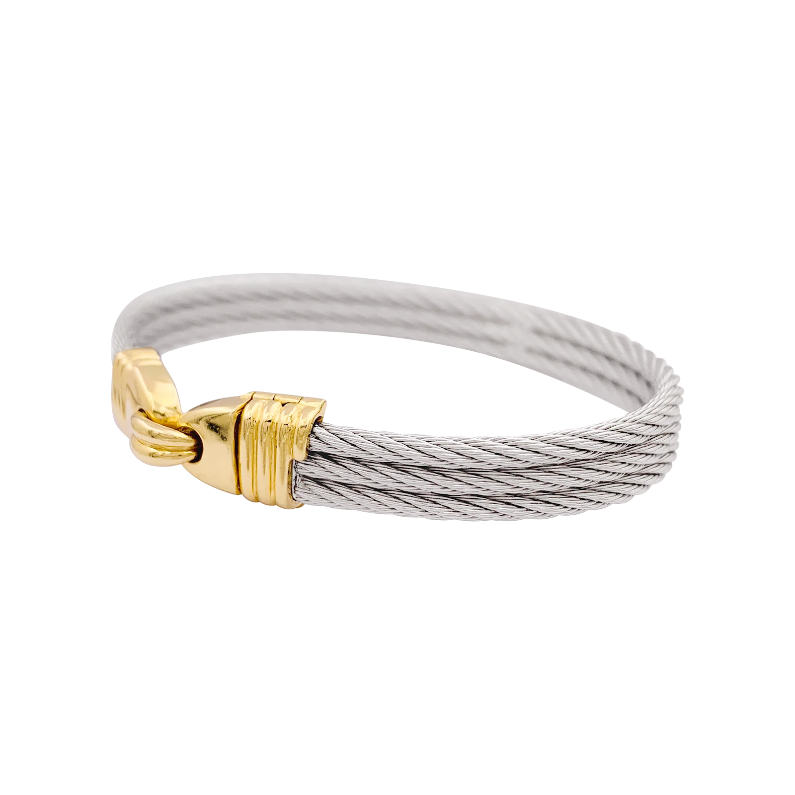 Bracelet vintage Fred, "Force 10", or et acier. - Image 3