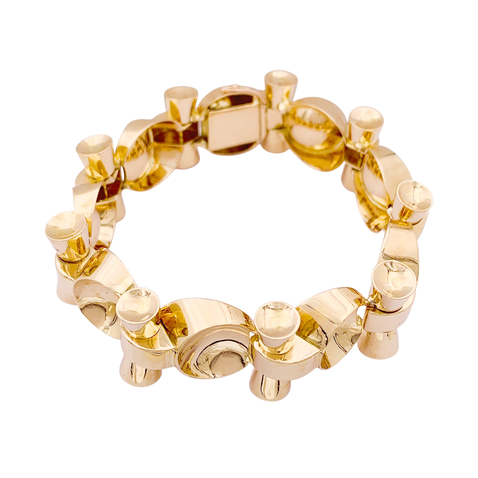 Bracelet vintage, "Tank", or rose. - Image 2