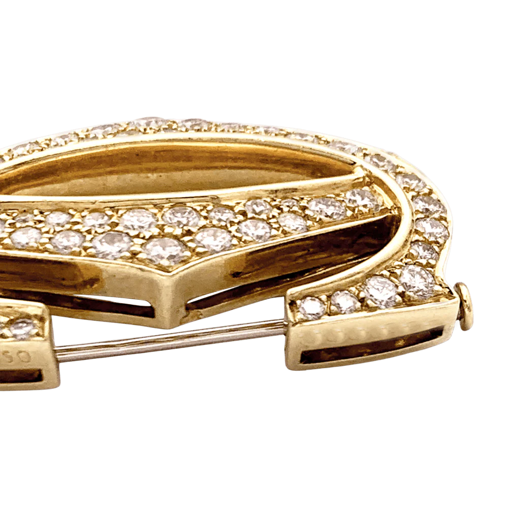 Broche Cartier, "Double C", or jaune, diamants. - Image 6