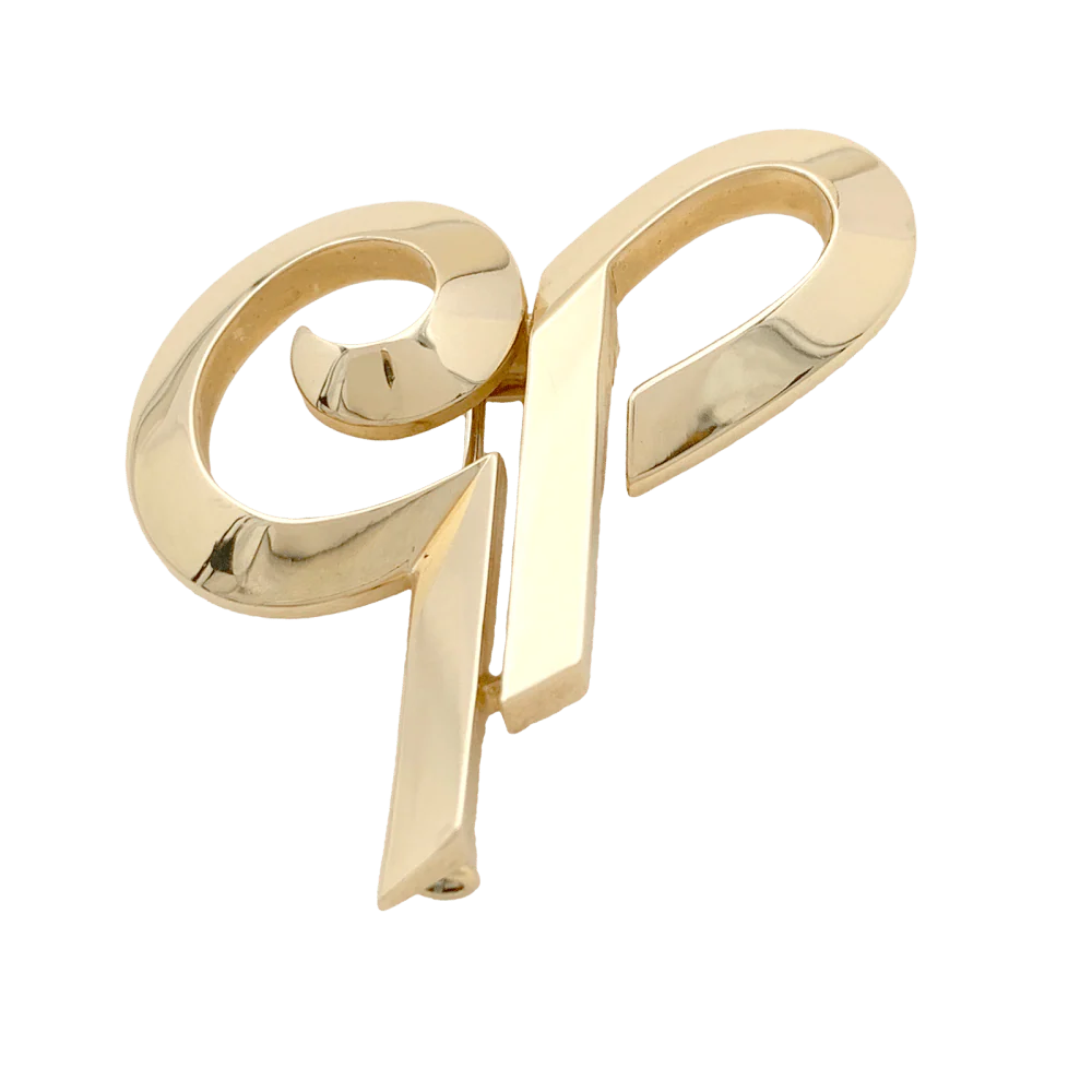 Broche Cartier, « Initiales », or jaune.