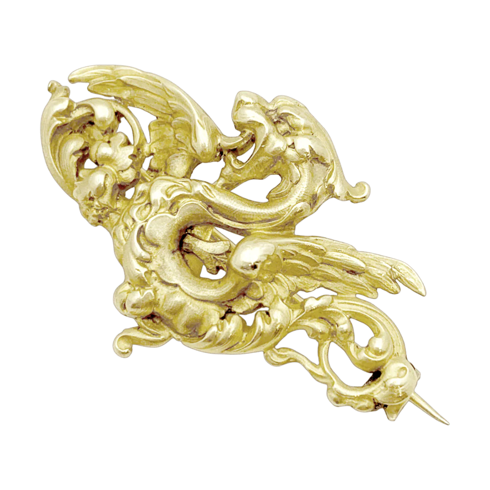 Broche Chimère en or jaune. - Image 2