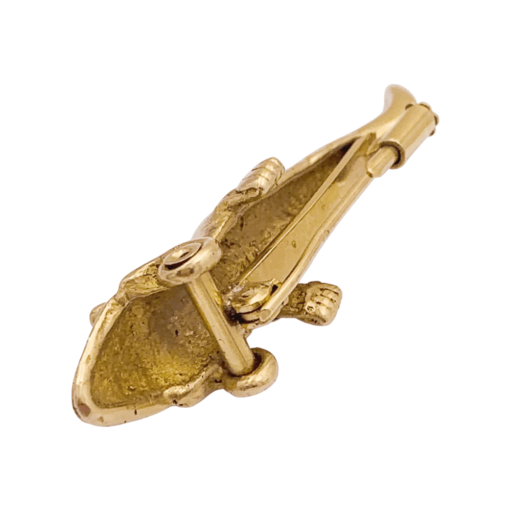 Broche, «Lézard », or jaune. - Image 3