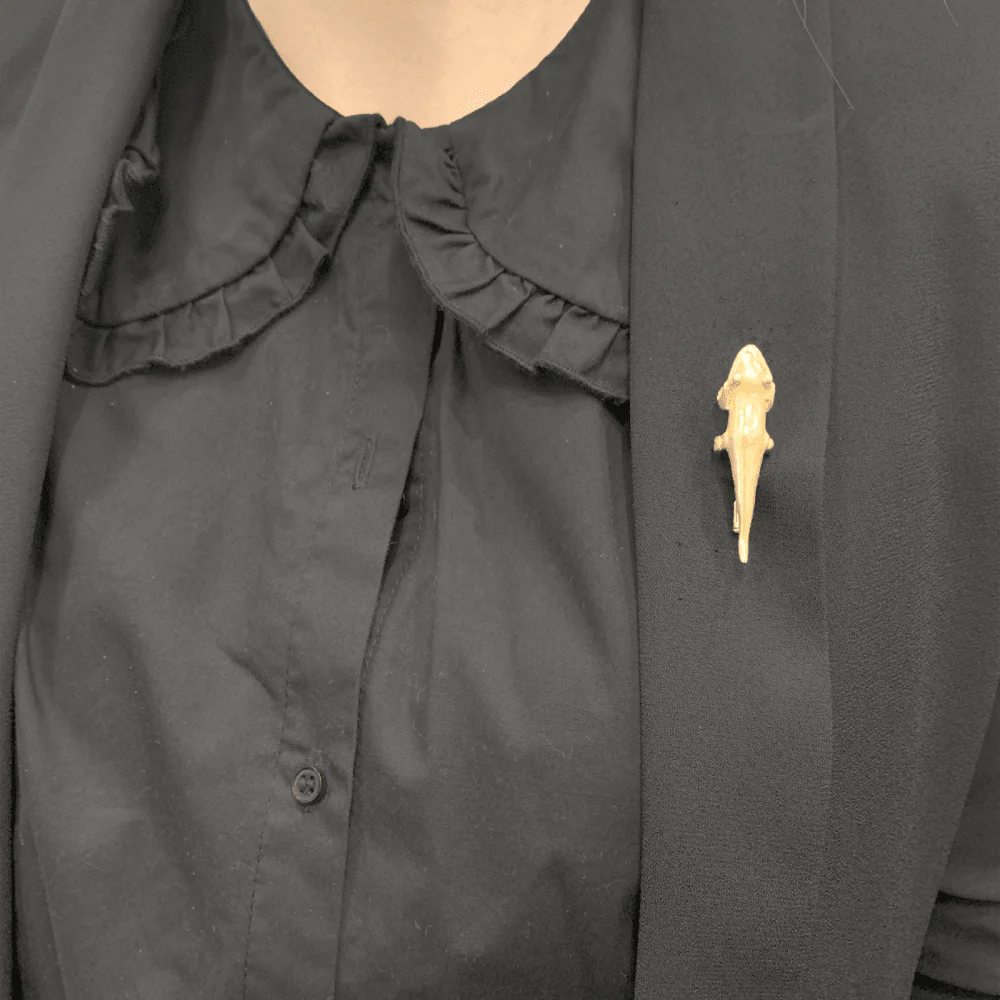 Broche, «Lézard », or jaune. - Image 6