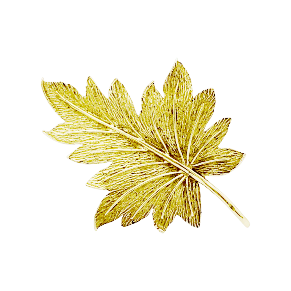 Broche vintage Tiffany & Co, "Feuille", or jaune. - Image 2