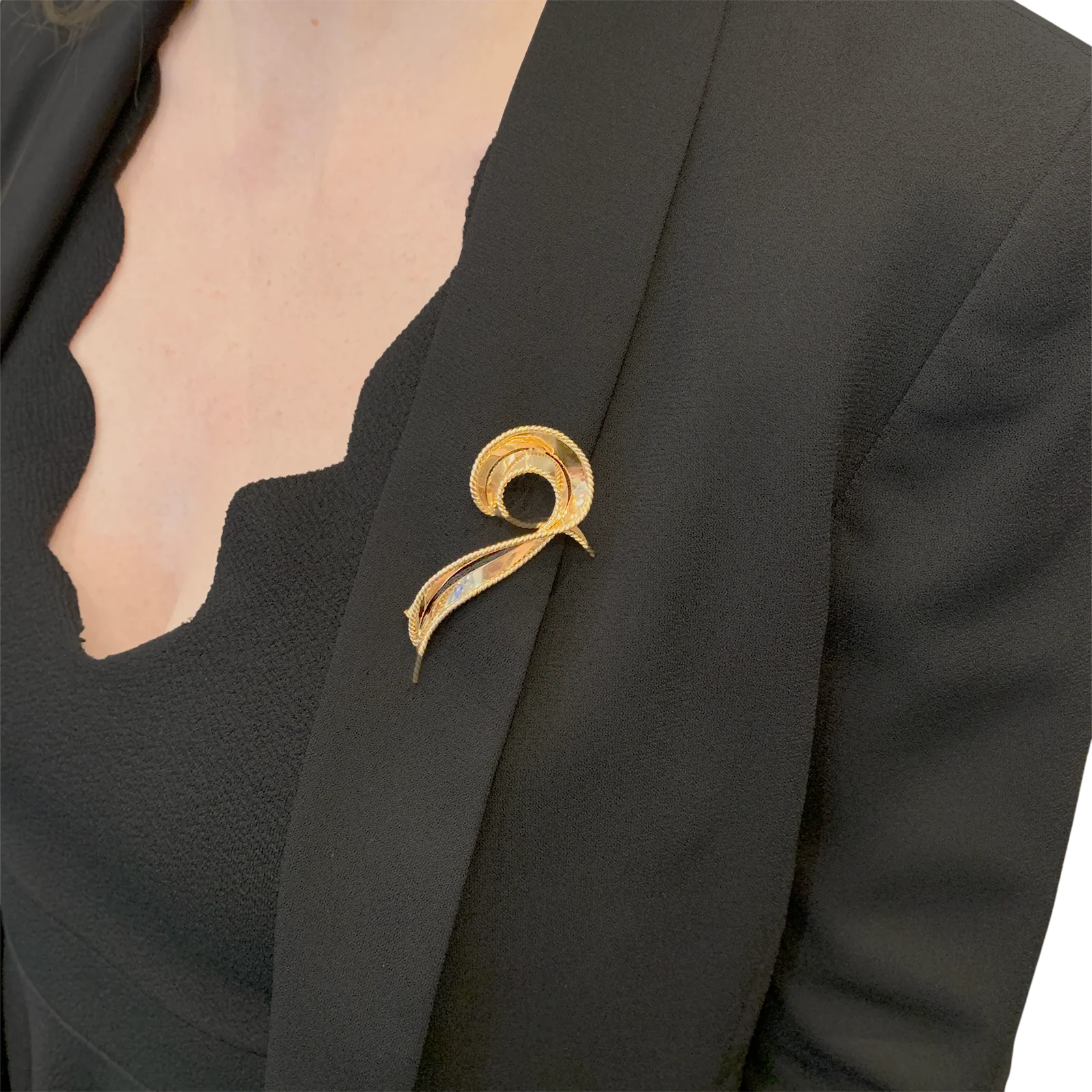 Broche vintage "Volute" or rose. - Image 7
