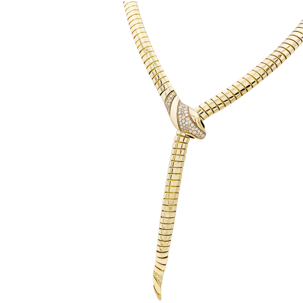 Collier Bulgari, « Serpenti Tubogas », or jaune, diamants, onyx. - Image 3