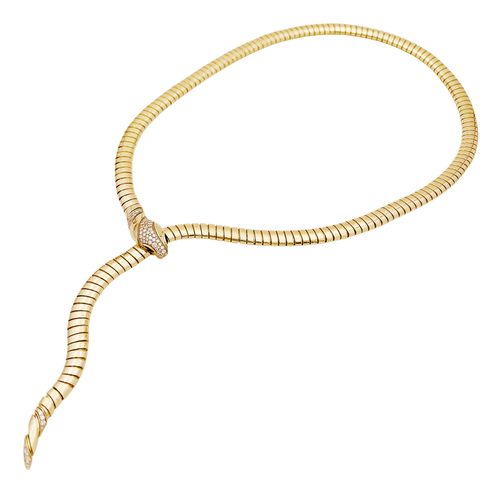 Collier Bulgari, « Serpenti Tubogas », or jaune, diamants, onyx. - Image 5