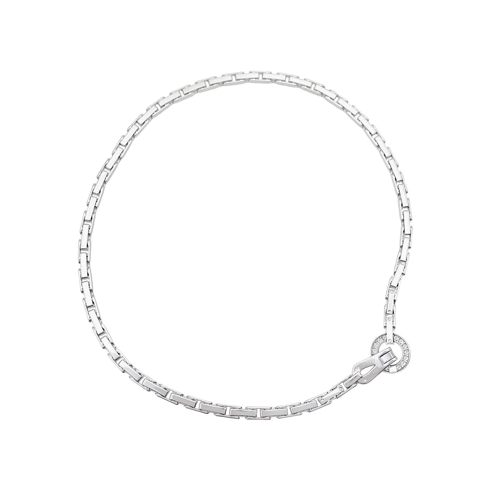 Collier Cartier "Agrafe" en or blanc et diamants. - Image 4