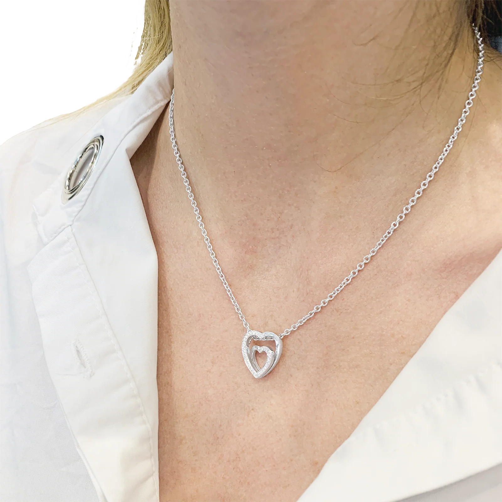 Collier Cartier, "Coeurs", or blanc, diamants. - Image 5
