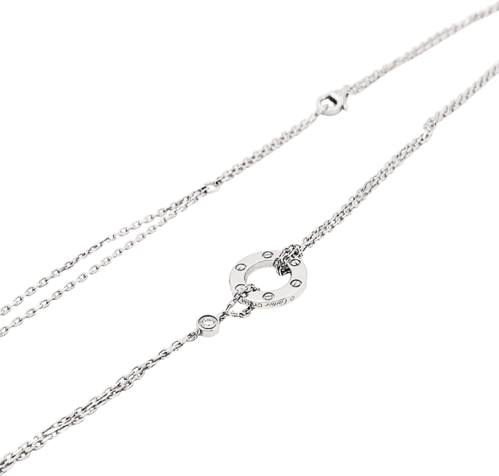 Collier Cartier, « Love», or blanc, diamants. - Image 3