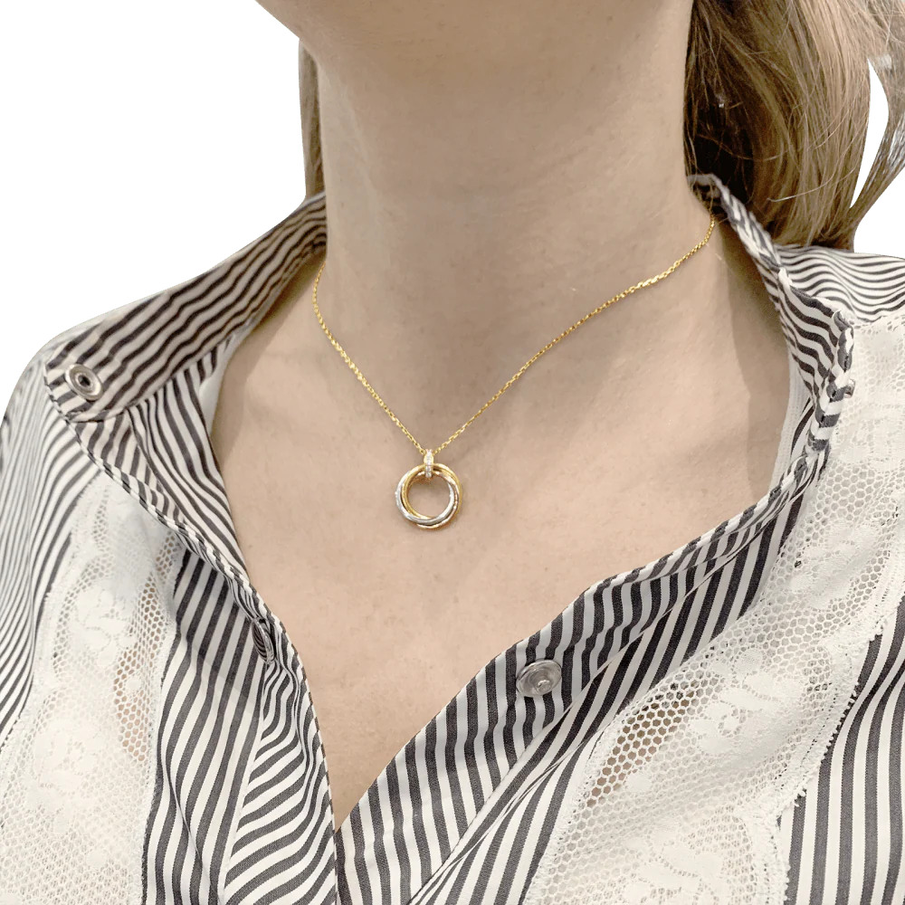 Collier Cartier, "Trinity", trois ors, diamants. - Image 8