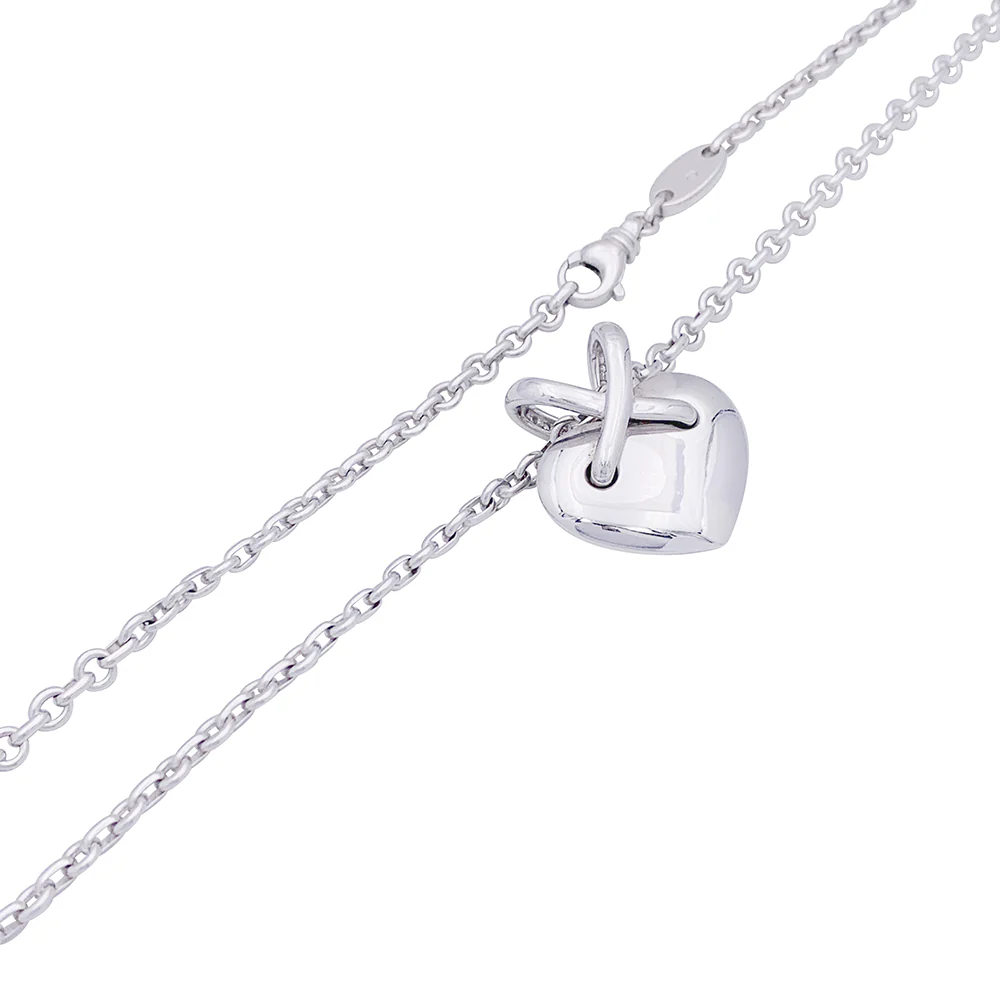 Collier Chaumet, "Coeur Liens", or blanc et diamants. - Image 3