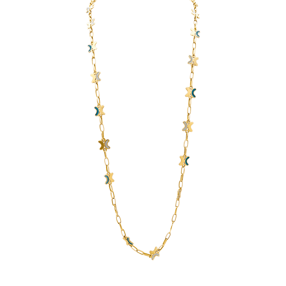 Collier CHAUMET en or jaune et émail « plique-à-jour ». - Image 3