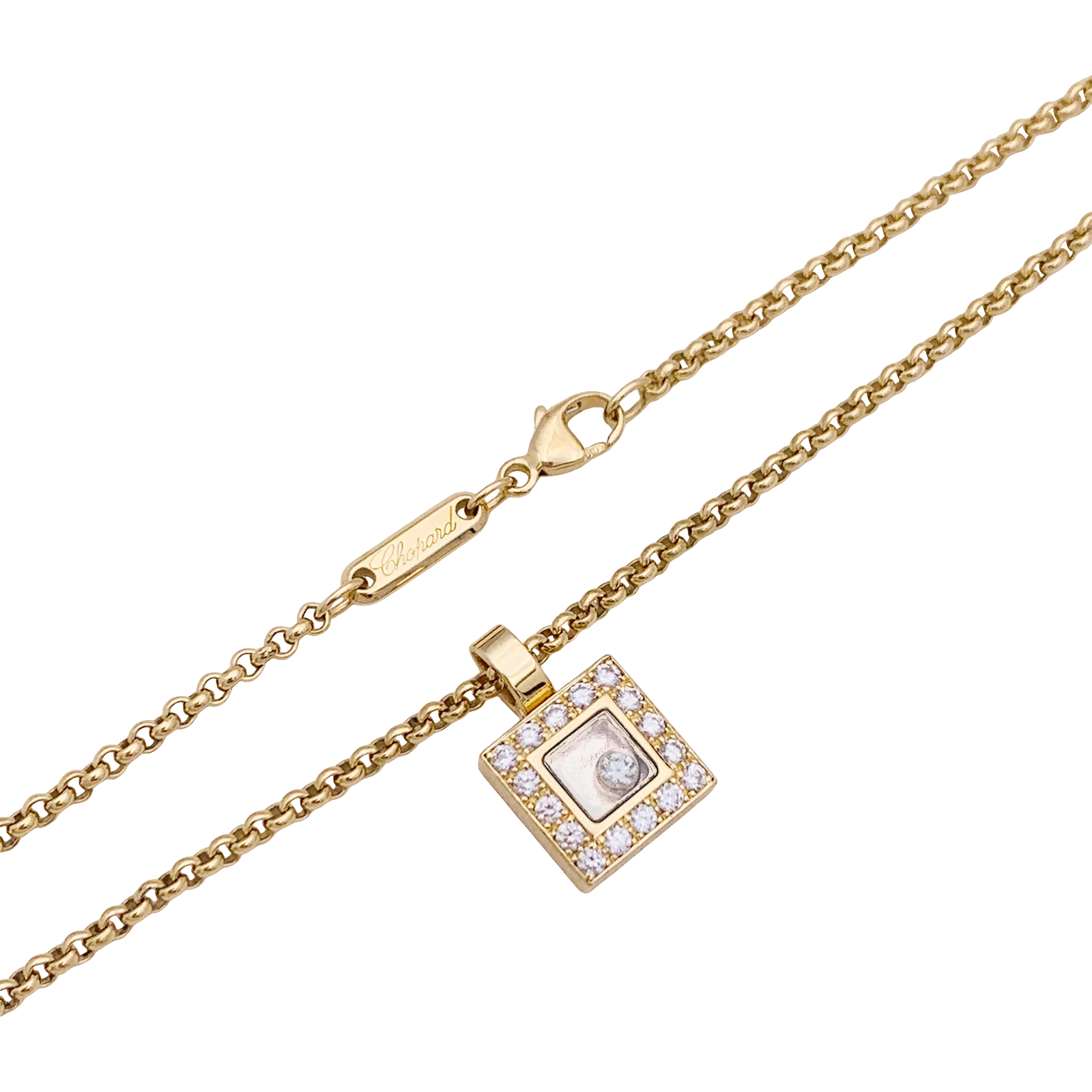 Collier Chopard, "Happy Square Diamond", or jaune, diamant. - Image 2