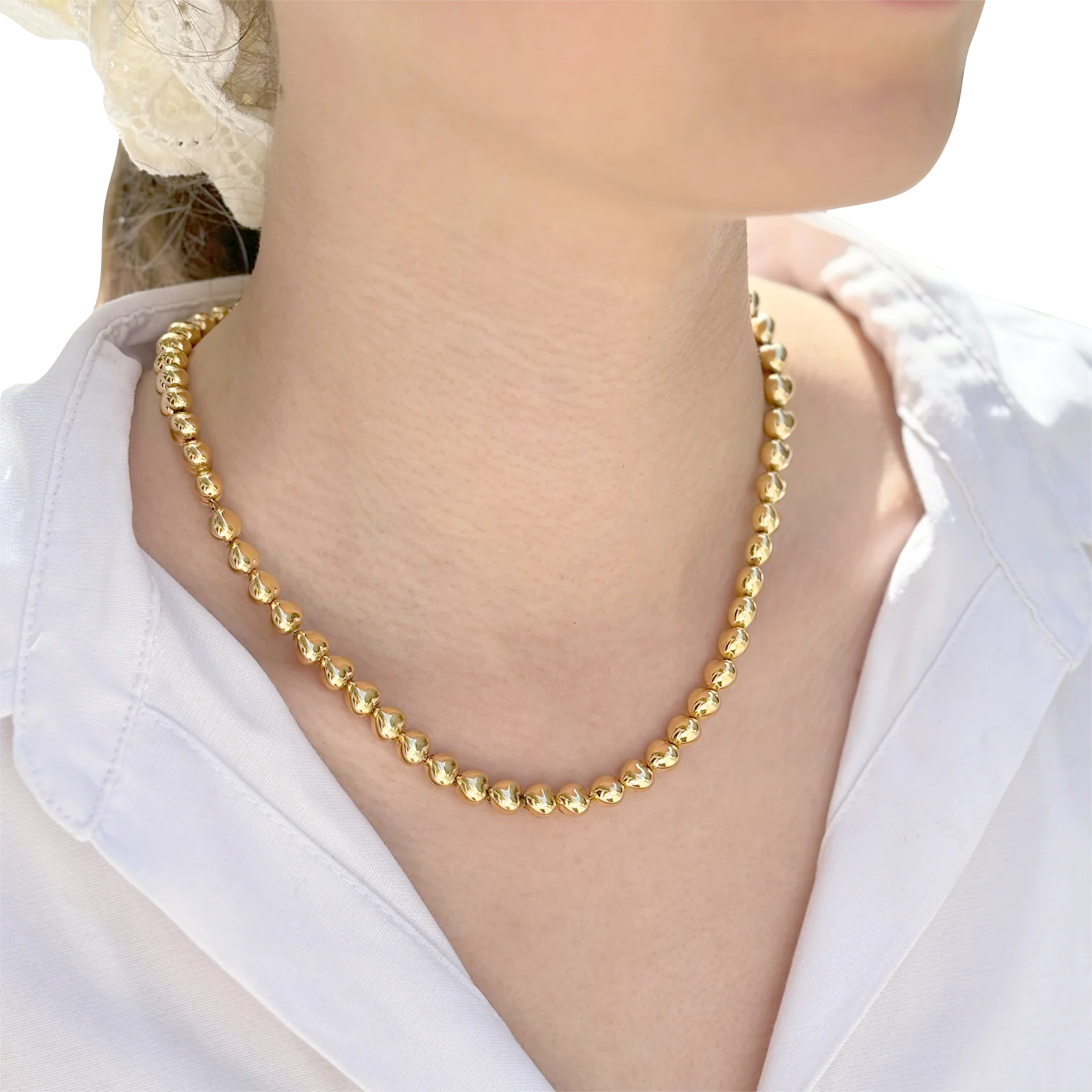 Collier « Cœurs » or jaune. - Image 5