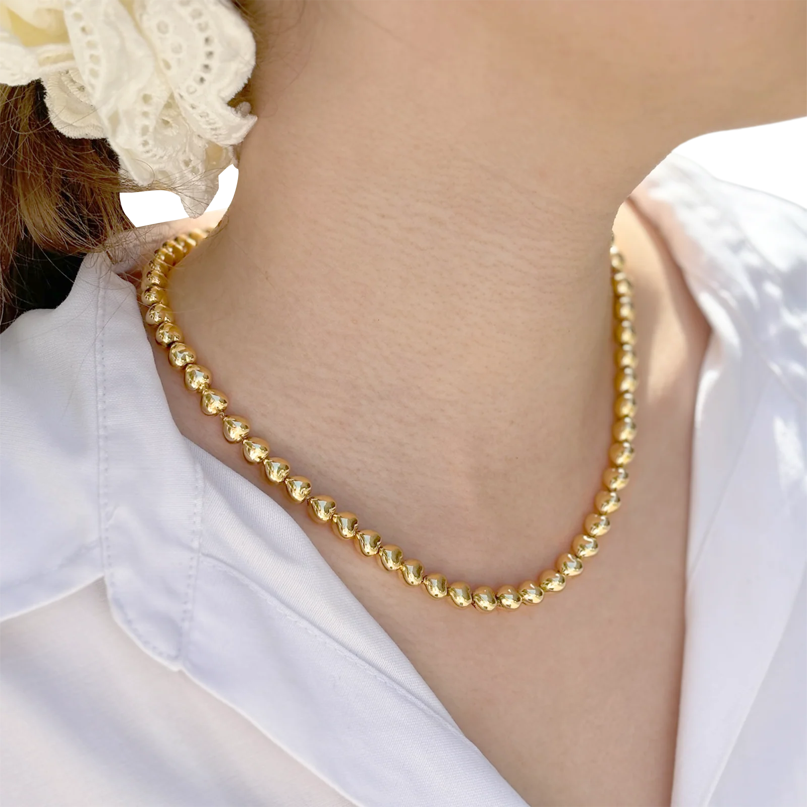 Collier « Cœurs » or jaune. - Image 6
