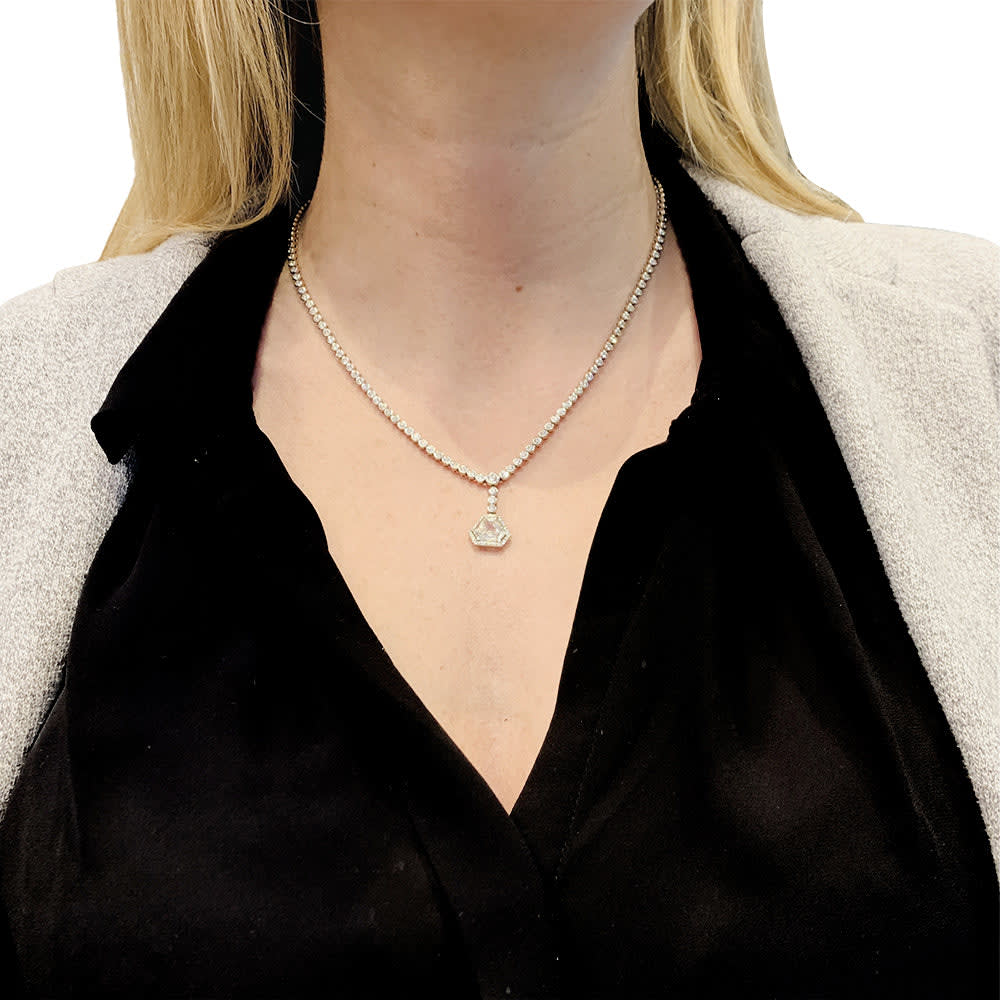 Collier cravate diamants. - Image 11