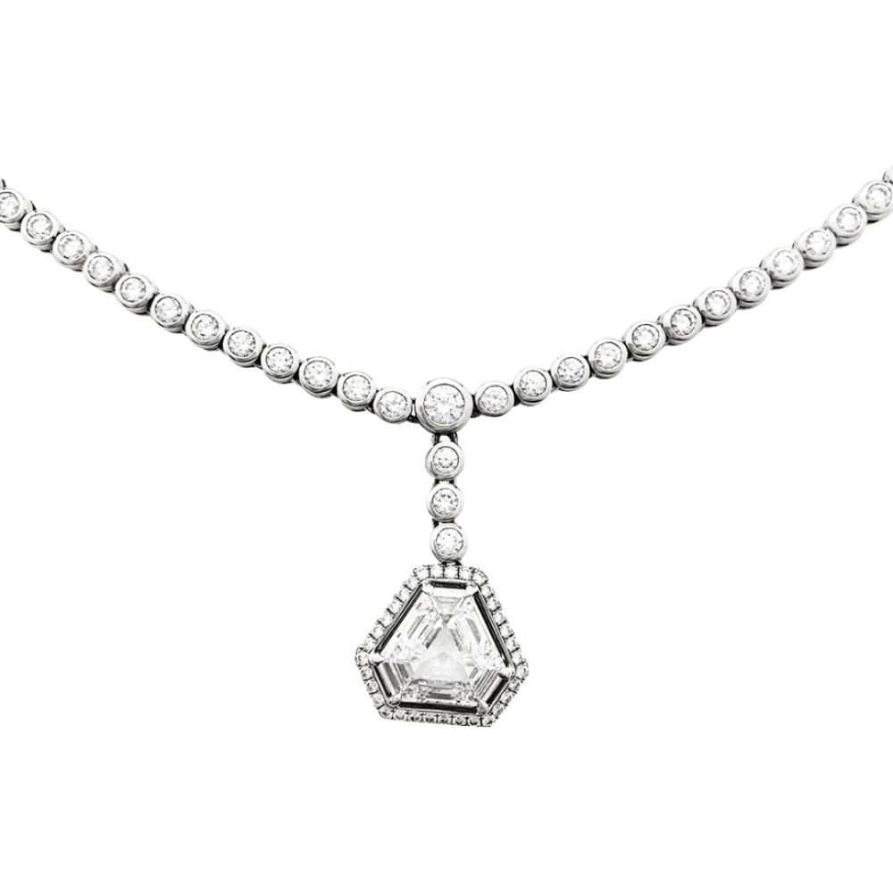 Collier cravate diamants. - Image 2