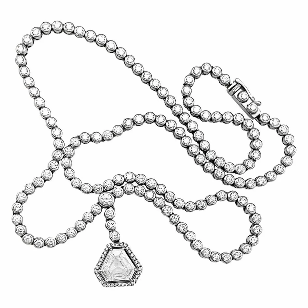 Collier cravate diamants. - Image 4