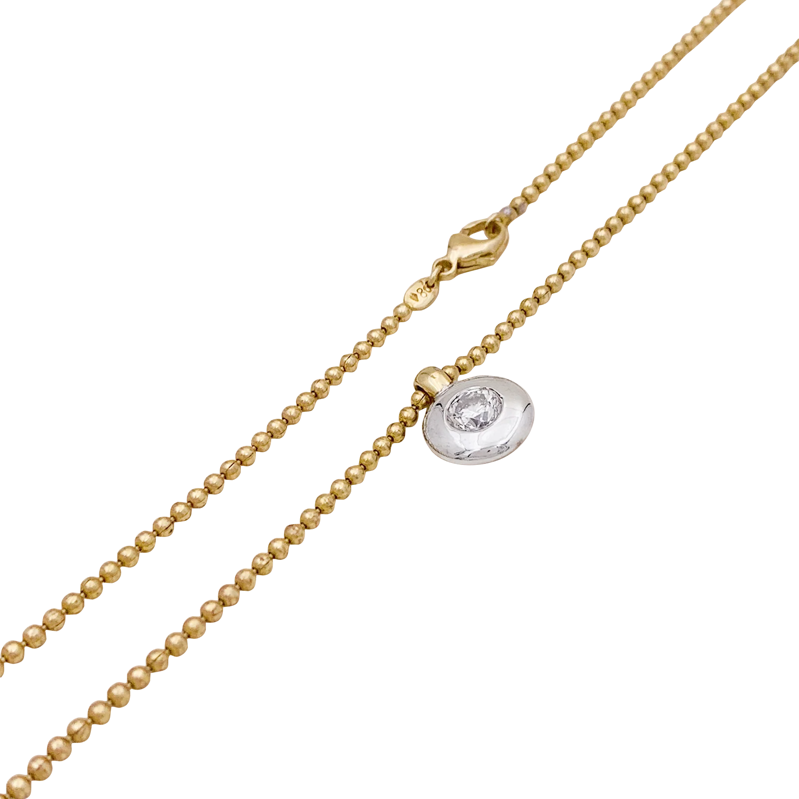 Collier deux ors, diamant. - Image 2
