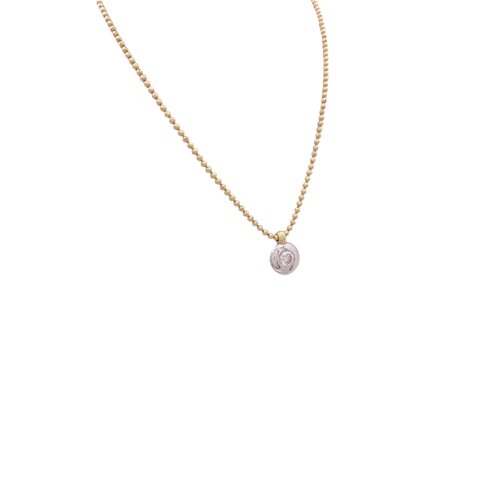 Collier deux ors, diamant. - Image 3