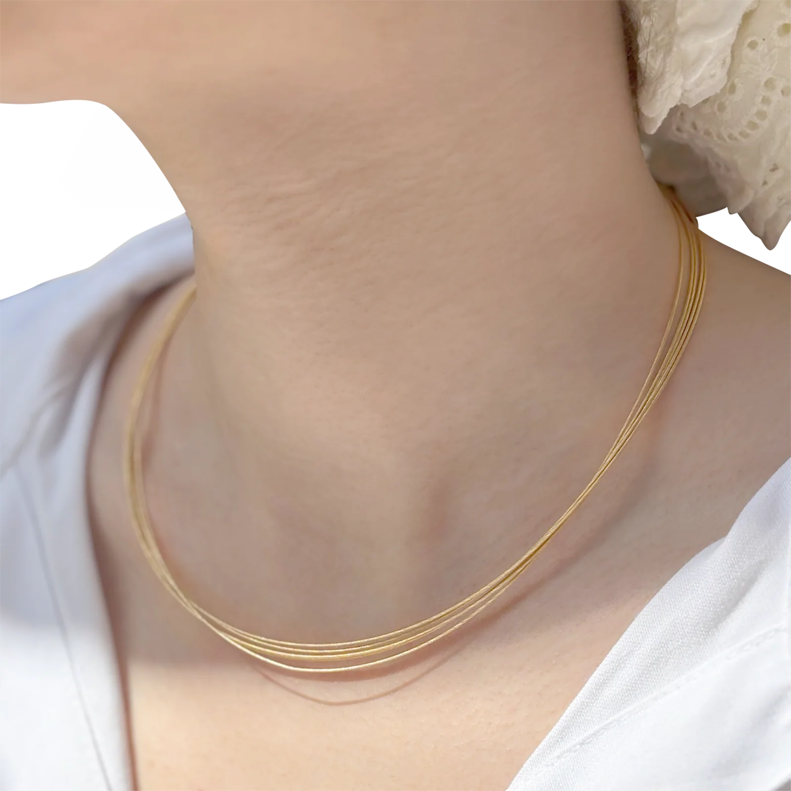 Collier DINH VAN, cinq câbles en or jaune. - Image 4