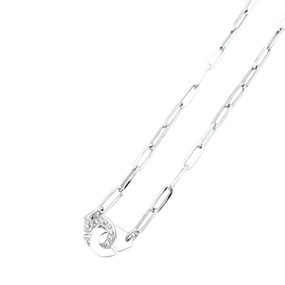 Collier Dinh Van, "Menottes", or blanc, diamants - Image 4