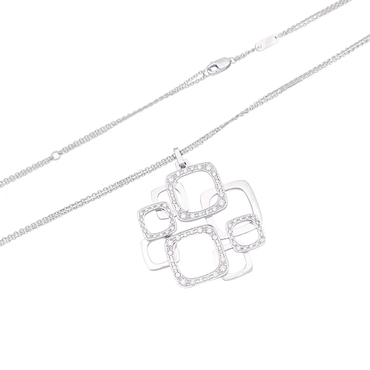 Collier Dinh Van, "Surimpression", or blanc, diamants. - Image 3