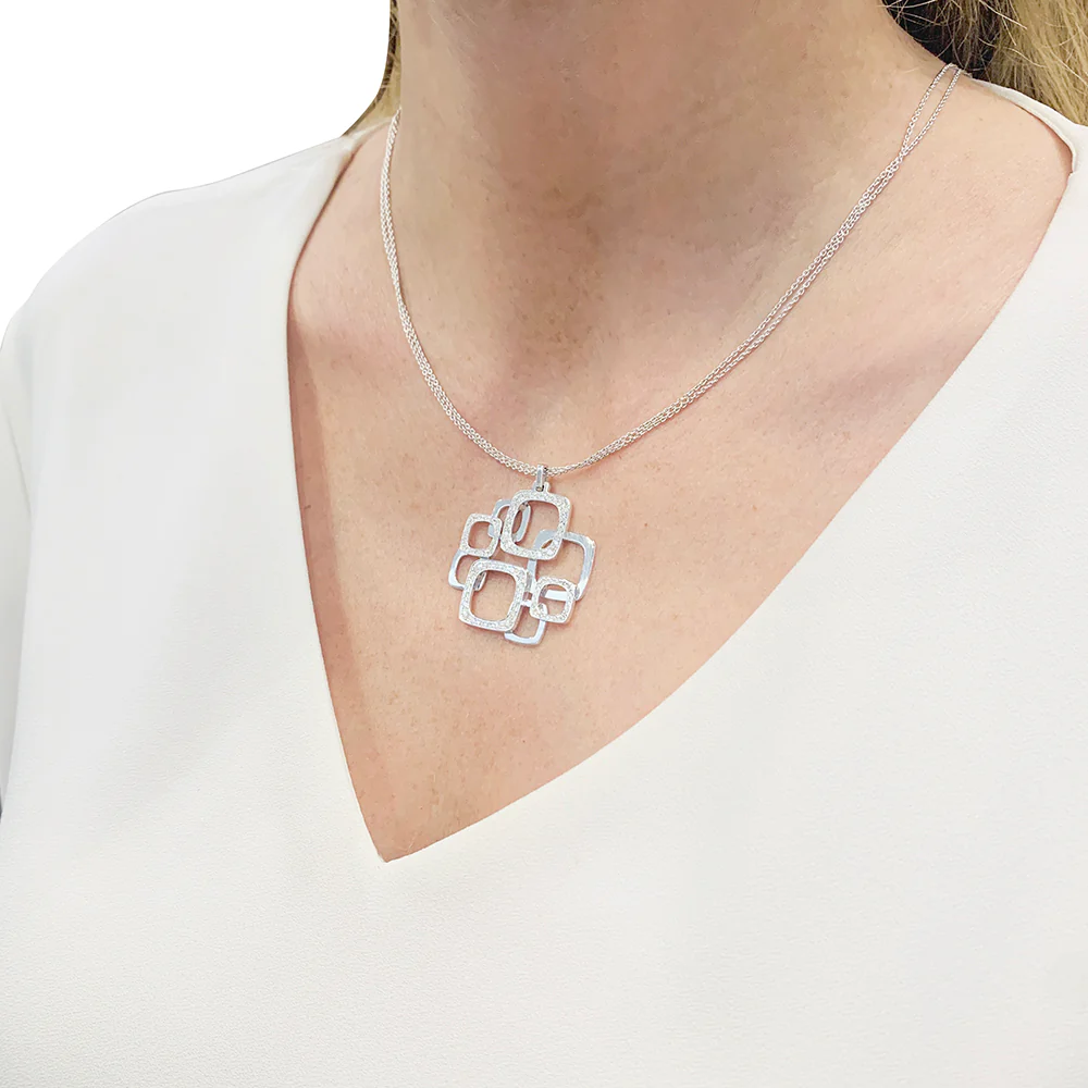 Collier Dinh Van, "Surimpression", or blanc, diamants. - Image 4