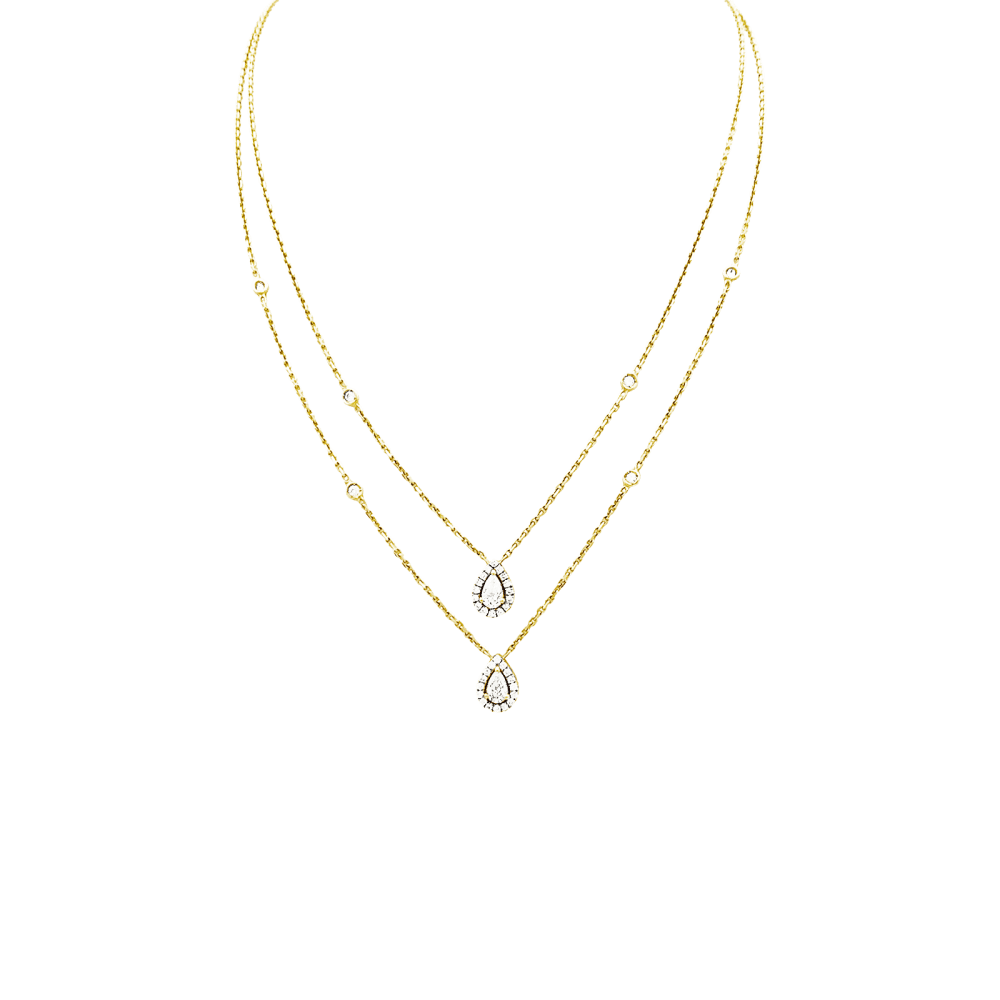 Collier Edouard NAHUM, or jaune et diamants.