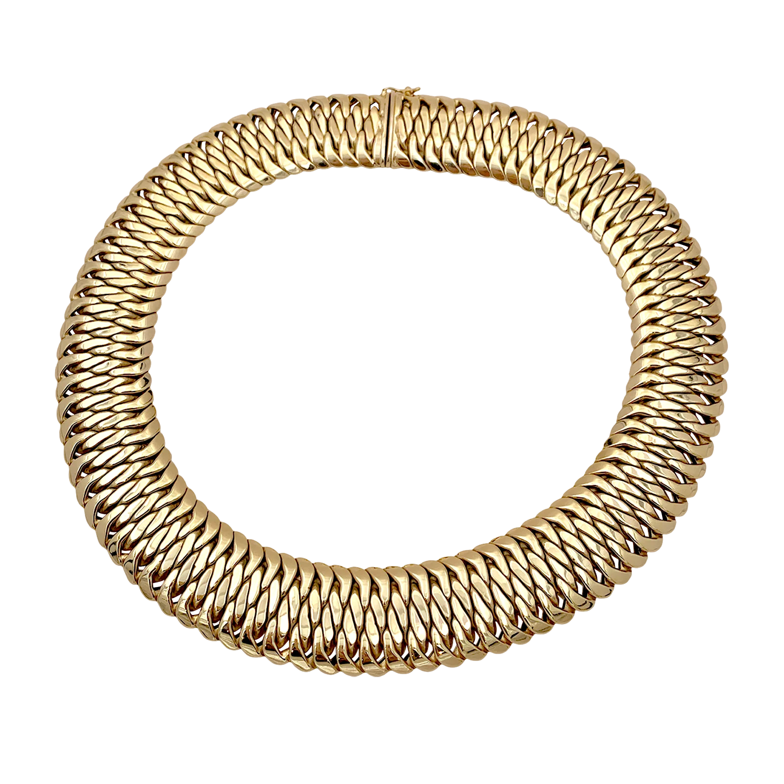 Collier en or jaune, maille américaine. - Image 2