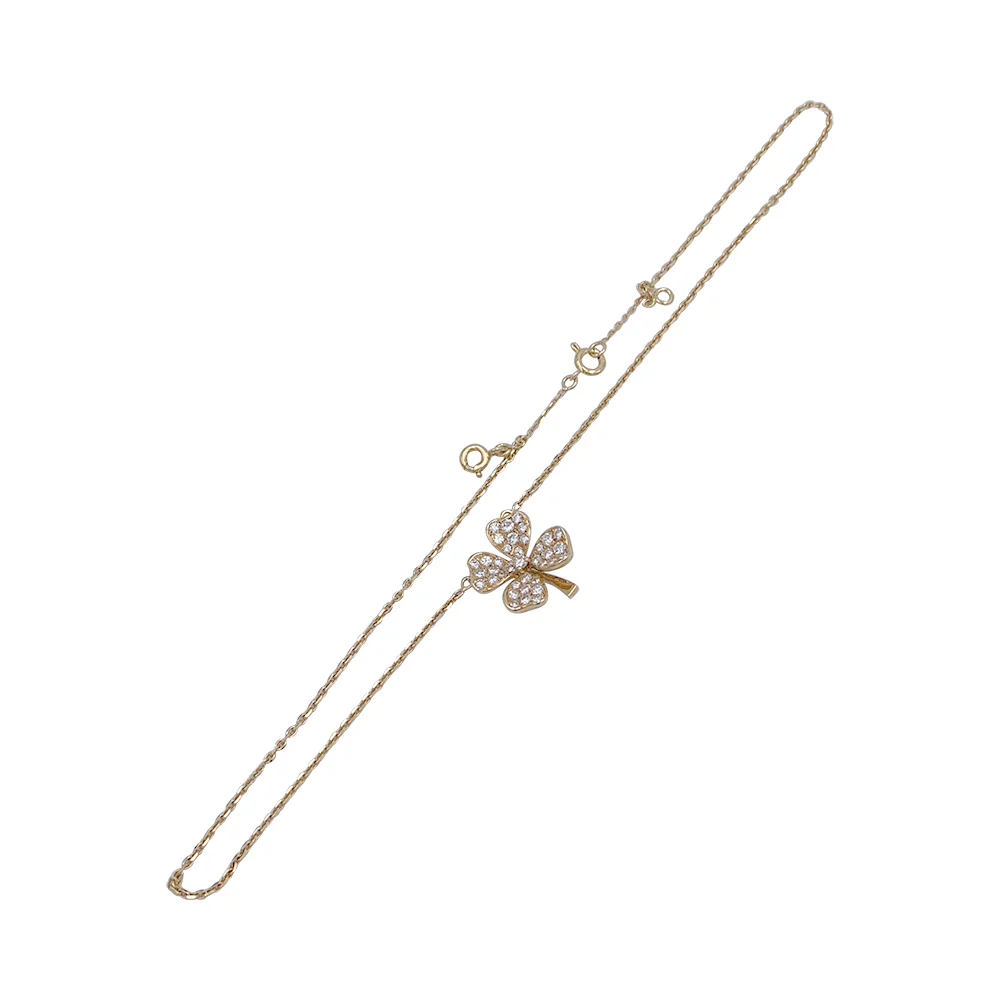 Collier Fred, "Trèfle", or jaune et diamants - Image 5
