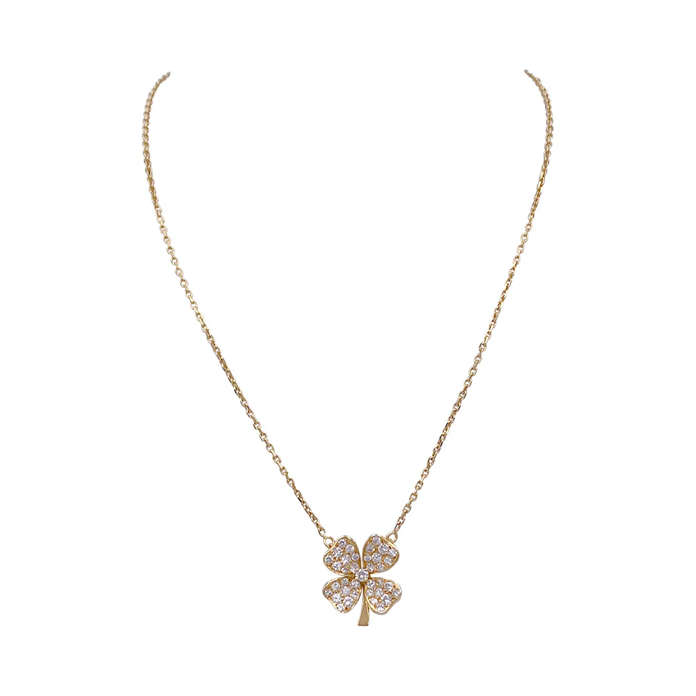 Collier Fred, "Trèfle", or jaune et diamants - Image 6
