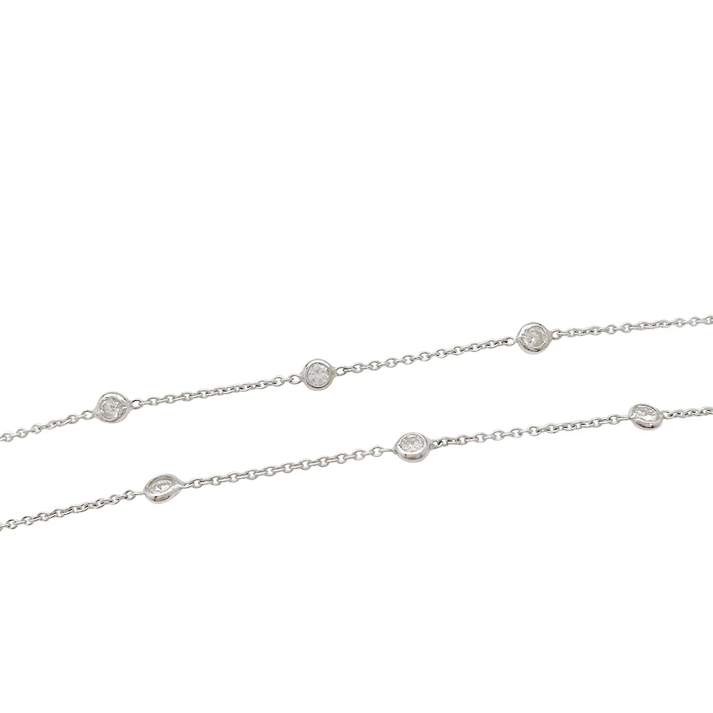 Collier gouttière en or blanc, diamants. - Image 2