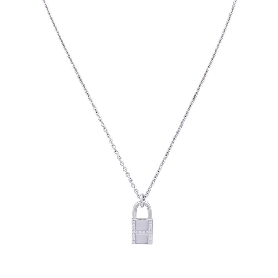 Collier Hermès "Kelly Cadenas" or blanc, diamants. - Image 3
