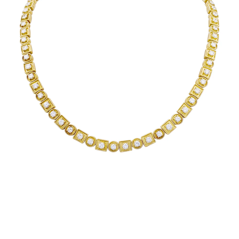 Collier Lalaounis, "Byzantine", or jaune et diamants. - Image 2