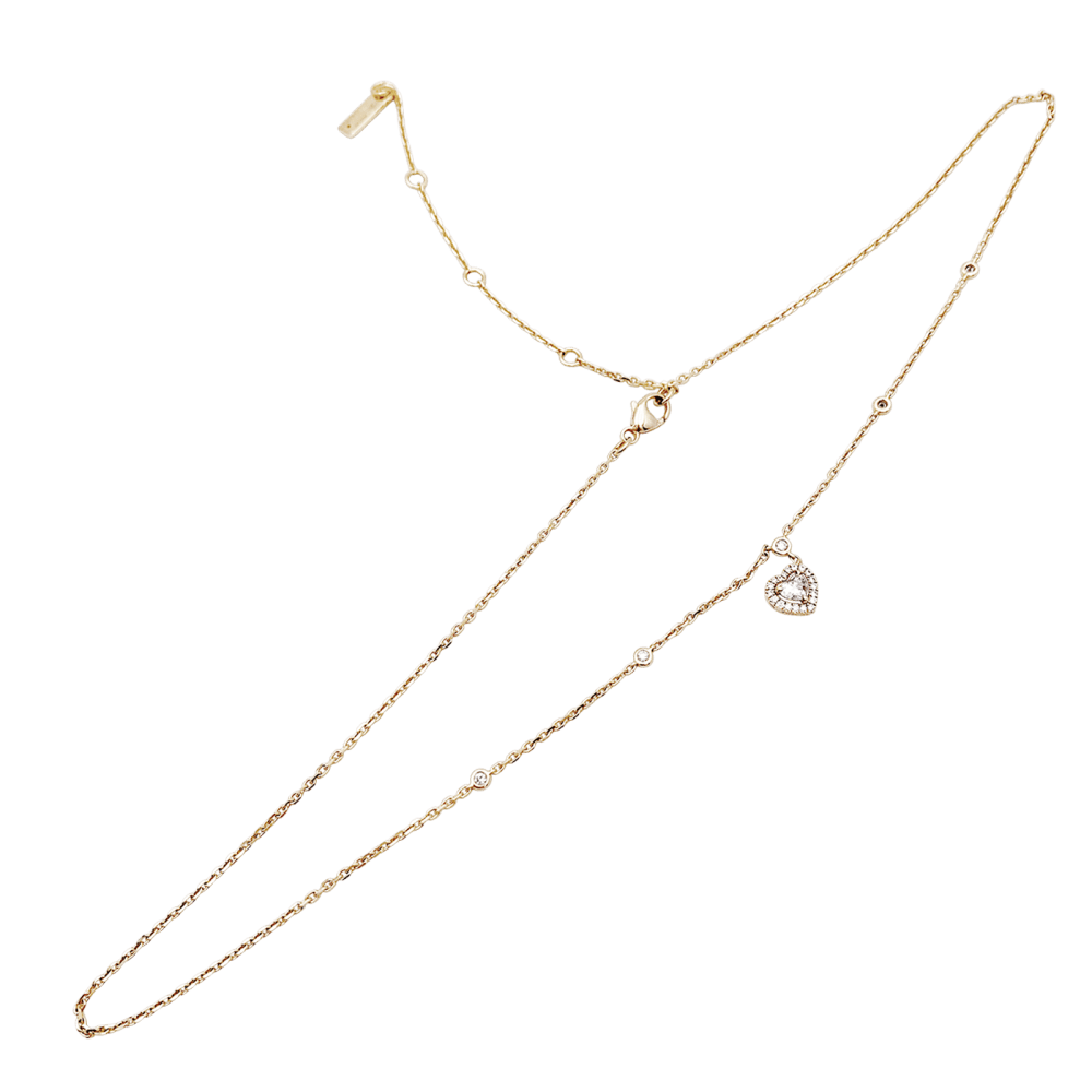 Collier Messika, "Joy Heart", or rose et diamants. - Image 4