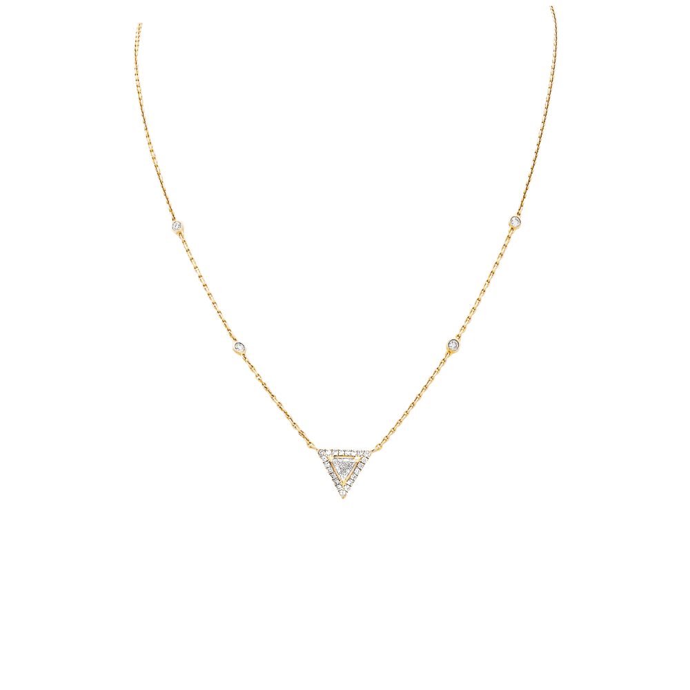 Collier Messika, "Théa", or rose et diamants.