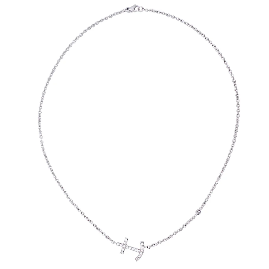 Collier or blanc et diamants. - Image 3