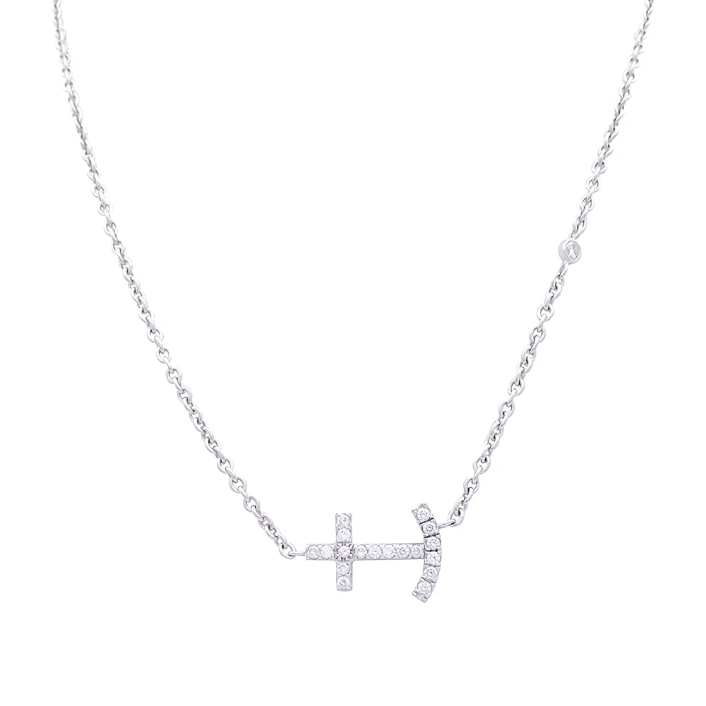 Collier or blanc et diamants. - Image 4