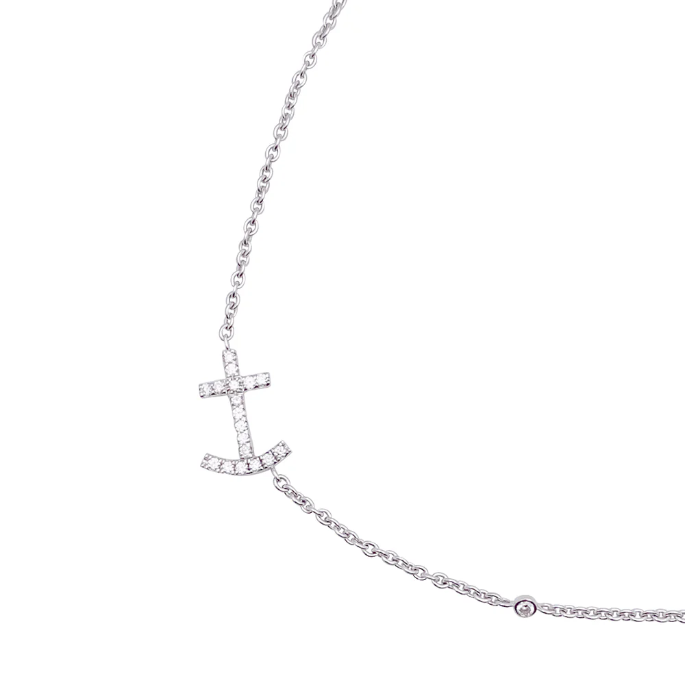 Collier or blanc et diamants. - Image 5