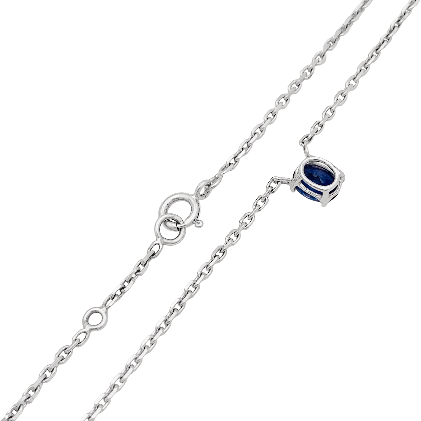 Collier or blanc, saphir. - Image 4