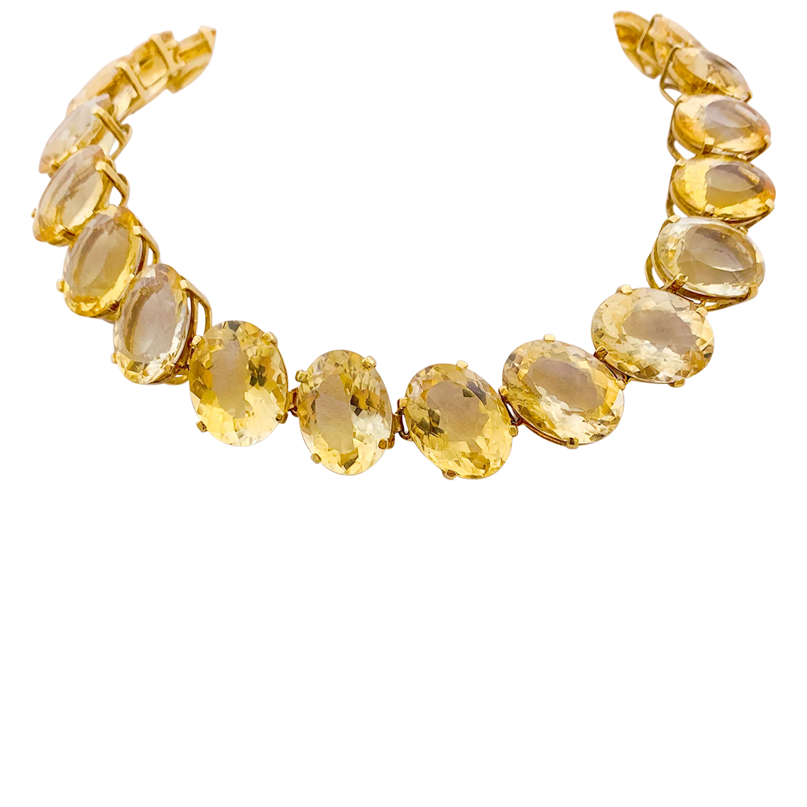 Collier or jaune et citrines.