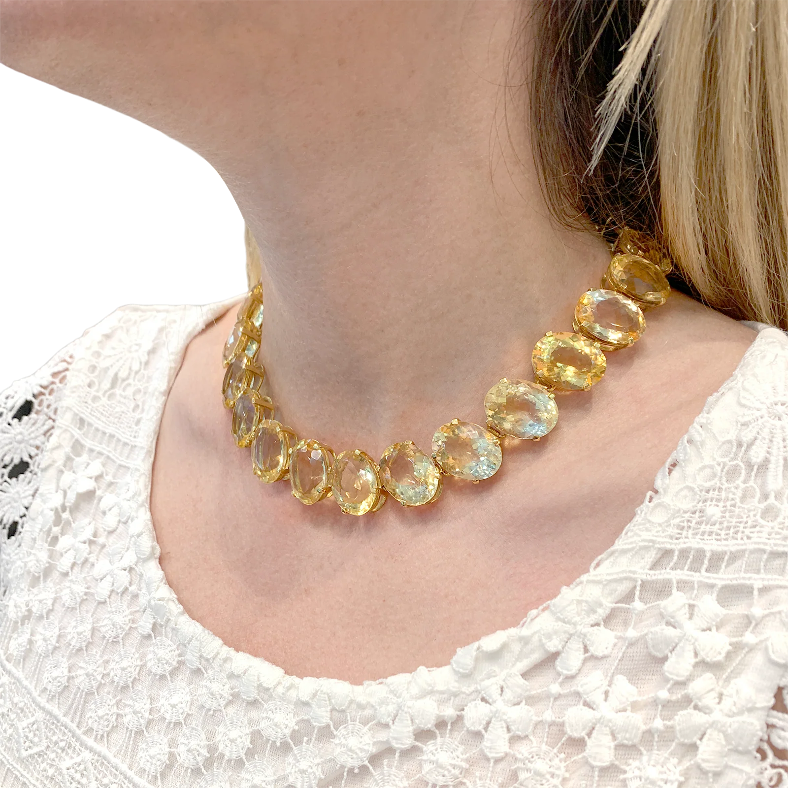 Collier or jaune et citrines. - Image 6
