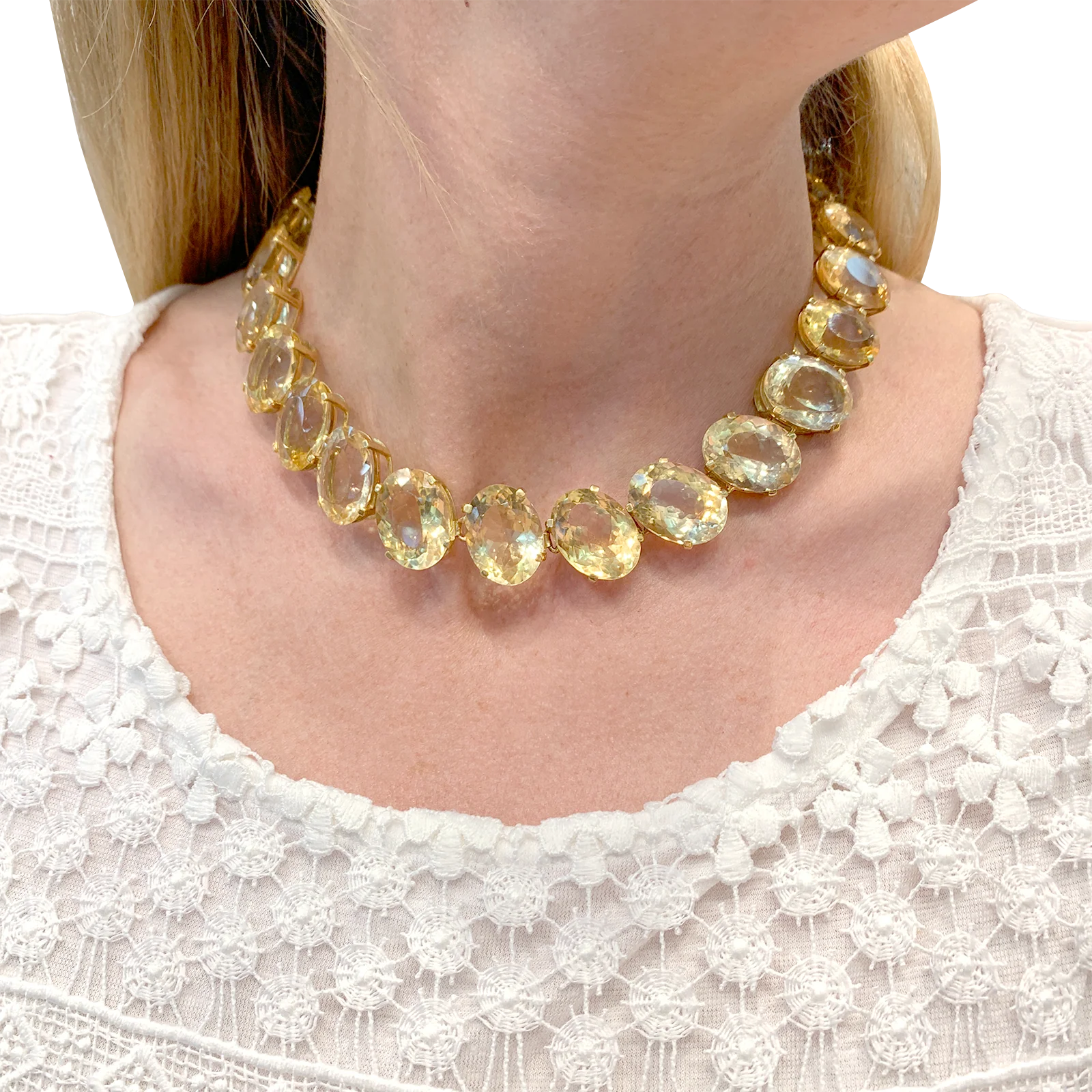 Collier or jaune et citrines. - Image 7